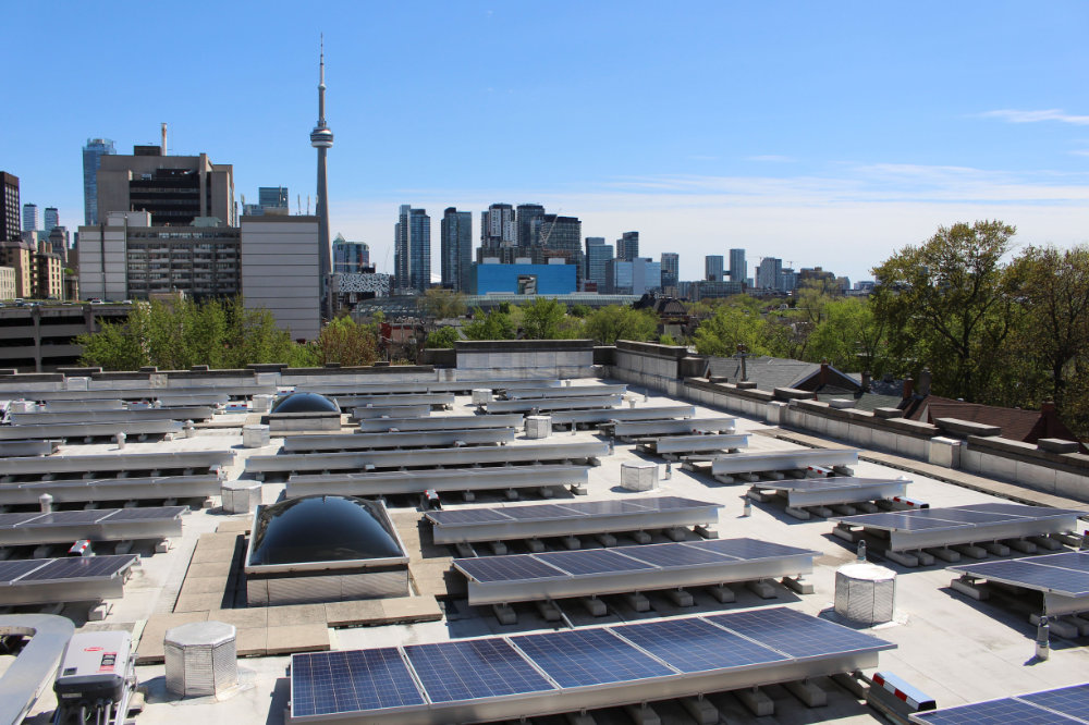 Photo of the solar roof of the Exam Centre (photo by Jing Tey)